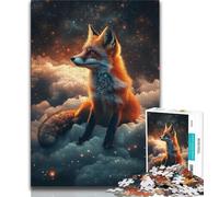 Fox in The Clouds Jigsaw Puzzles for Adults,Learning Educational Toys Family Games with Matching Poster And Trivia Sheet (75x50cm)