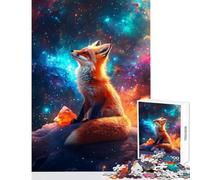 Fox in The Cosmos - Jigsaw Puzzles 1000 Pieces for Teenagers Boost Memory And Cognitive Function Calm Peaceful Leisure Activity (38X26cm)