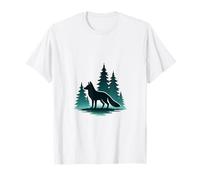 Fox in the Fog Forest Forest Animal Motif Nature Silhouette T-Shirt