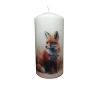 Fox in The Forest Candle Rustic Woodland Unscented Pillar Candle Heartwarming Wildlife Decor Gift for Nature Lovers Farmhouse Homes Cozy Moments Fireplace (Fox Spirit)