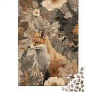 Fox in The Garden-3 Jigsaw Puzzles Puzzles for Adults Kids. 1000 Pieces Impossible Challenge Toy Educational Game Home Decoration for Educational Games Gifts 52x38cm/1000pcs