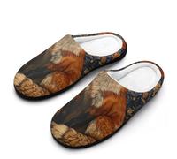 Fox in The Garden Comfy Women's Slippers Nonslip Indoor House Shoes 9-10（40-41）