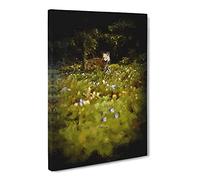 Fox In The Springtime Canvas Print | Gallery Wrapped 30mm Frame Wall Art | 20x14 inches | Ready to Hang | Abstract Animals Picture | Living Room Bedroom Lounge Office