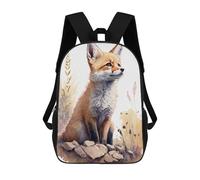 Fox in The Wildflowers Backpack, 3D Printed School Bag, School Lunch Bag, Travel Backpack, Friends Backpack, School Backpack for Girls And Boys 17inch