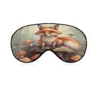 Fox in The Woods Sleep Mask Block Light Eye Sleep Shade Cover Comfortable Lightweight Sleeping Blindfold Soft Breathable Night Eye Cover Adjustable Band Eye Mask for Men Women