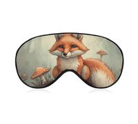 Fox in The Woods Sleep Mask Light Blocking Eye Cover Polyester Eye Mask with Elastic Strap Blindfold for Side Sleeper Sleeping Masks Face Hugging for Women Men Travel