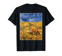 Fox in Wheat Field Fine Art Nature Lover Red Coin T-Shirt