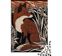 Fox in Wheat Field Jigsaw Puzzles Puzzles for Adults Kids. 1000 Piece Whimsical Challenge Toy Educational Game Home Decoration for Adults& Kids Age 14 Years Up 38x26cm/1000pcs