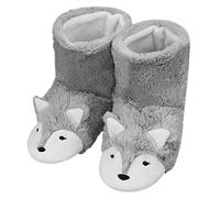 Fox Inspired Thicken Fluffy Sock Slippers Ankle Bootie Anti-Skid Winter Thermal Warm House Slippers Boot Footwear Shoes for Birthday4/5.5 UKGrey