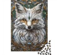 Fox Jewel Ornament 1000pcs For Family Mini Puzzle Birthday Gift | 52x38cm Cardboard Living Room Decor Durable Structure Birthday Gift Stress Relief