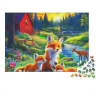 Fox Jigsaw Puzzle Farm Vulpine 1000 Pieces Dust-Free Cardboard Leisure for Seniors Adults Nursing Home Family Beginners 38x26cm/1000pcs