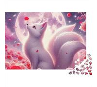 Fox Jigsaw Puzzle Moonlit Vulpine 1000 Piece Recycled Sturdy Cardboard Travel Staycation for Adults Family Beginners Enthusiasts 38x26cm/1000pcs