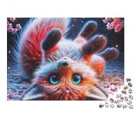 Fox Jigsaw Puzzle Playful Vulpine 1000 Piece Dust-Free Smooth Cardboard Framable Art Birthday Gift for Adults Couples Enthusiasts 52x38cm/1000pcs