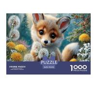 Fox Jigsaw Puzzles Puzzles for Adults Kids. 1000 Piece Blossom-filled Forest Impossible Challenge Toy Home Decoration for Adults& Kids Age 14 Years Up 70x50cm/1000pcs