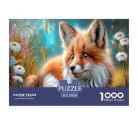 Fox Jigsaw Puzzles Puzzles for Adults Kids. 1000 Piece Wildflower Meadow Impossible Challenge Toy Home Decoration for Gifts 52x38cm/1000pcs