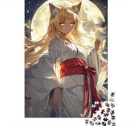 Fox Kimono Night Jigsaw Puzzle 1000 Pieces for Adults, Fox Themed Animal Theme, Relaxing Challenge, 38x26cm/1000pcs