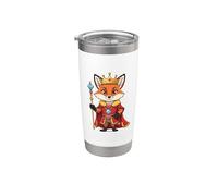 Fox King Crown Scepter Animal Character Design Stainless Steel Insulated Tumbler