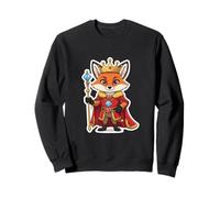 Fox King Crown Scepter Animal Character Design Sweatshirt