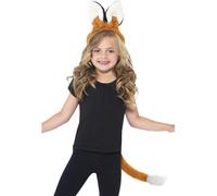 Smiffy's Children's Unisex Fox Kit, Headband & Tail, One Size, Colour: Brown, - fox kit fancy dress tail animal book week headband smiffys child