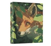 Fox Leaves Portrait Blue 3 - Ring Binders with 1.57" Round Rings Fit 200 Sheets of 8.5x11 Inches Paper for School Meeting Office Classroom Home, 12.4x10.63x2.36 Inches