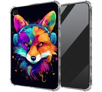 Fox Listen Music Clear Back Case for Samsung Galaxy Tab A7 Lite 8.7 Inch 2021 (SM-T220/T225),DIGTIALL Transparent Ultra-Thin Soft TPU Anti-Slip Shockproof Protection Cover for Samsung A7 Lite