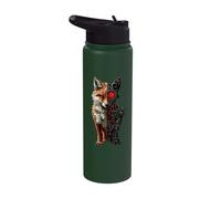 Fox Lover Robotic Cyborg AI Foxes Robot Dystopian Stainless Steel Insulated Water Bottle
