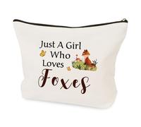 Fox Lovers Cosmetic Makeup Bag Fox Gifts for Women Girl Travel Toiletry Pouch Birthday Christmas Animal Lover Fox Themed Gifts for Bestie Friend Daughter Wife Sister Girlfriend Inspirational Presents