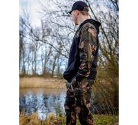 Fox Lightweight BLack & Camo Split Zip Hoody Carp Fishing Hoodie All Sizes