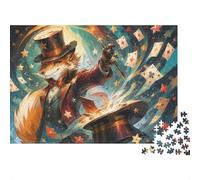 Fox Magic Cards 1000 Piece Mini Jigsaw Puzzle For Adults Gift Idea | 52x38cm Cardboard Puzzle Lovers Family Bonding Puzzle Game Birthday Gift Home Decor