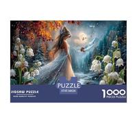 Fox Maiden Jigsaw Puzzles Puzzle for Adults Kids. 1000 Piece Moonlit Winter Lily Impossible Challenge Toy Home Decoration for Adults& Kids Age 14 Years Up 38x26cm/1000pcs
