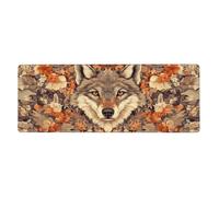 Fox Maple Leaffloral Print Mousepad Laptop Keyboard Mat Large Mouse Pad With Stitched Edges Long Non-Slip Rubber Base Spring Desk Pad For Office Home Desk Decor, 31.5" X 11.8"