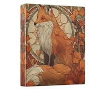 Fox Maple Leaves Orange Blue 3 - Ring Binders with 1.57" Round Rings Fit 200 Sheets of 8.5x11 Inches Paper for Classroom Home School Office Meeting, 12.4x10.63x2.36 Inches