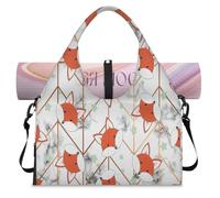 Fox Marble Texture Sports Duffle Bag with Shoe Compartment Marble Print Weekend Overnight Bags Tote Cabin Luggage Bag for Gym Yoga Travel