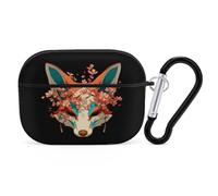 Fox Mask Wireless Earphone Case with Carabiner | Bluetooth Earphone Cover,Shock Protective Case,Earbud Cases Compatible for Airpods Pro