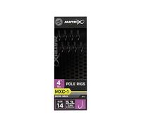 FOX Matrix MXC-1 4" Pole Rigs Barbless 8pcs Fishing Terminal Tackle (Sz14-0.165mm)