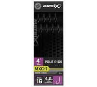 FOX Matrix MXC-1 4" Pole Rigs Barbless 8pcs Fishing Terminal Tackle (Sz16-0.145mm)