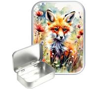 Fox Meadow 30ml Small Silver Hinged Tin, Pill Box, Pocket Tin