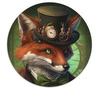 Fox Mechanic Puzzle 1000 Pieces Jigsaw Round Puzzle 1000 Pieces Jigsaw Ideal DIY Decor & Brain Teaser Gift (Size 67.5x67.5cm)