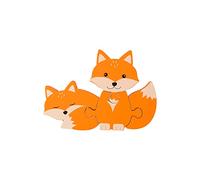 Fox Mini Wooden Puzzles - My First Puzzles, Jigsaw Puzzle Games with Woodland Animals - Educational Toys For 1 Year Old + Toddler, Montessori Early Development & Activity Toys by Orange Tree Toys