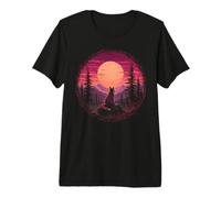 Fox Moon Forest Mountain Wilderness Nature Explorer Premium T-Shirt