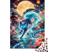 Fox Moon Lanterns 1000 Piece Mini Jigsaw Puzzle For Adults Home Decor | 38x26cm Cardboard Puzzle Lovers Family Bonding Puzzle Assembly Gathering Gift Room Ornament
