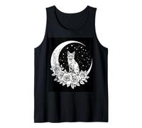 Fox Moon Roses Night Stars Celestial Whimsical Tank Top