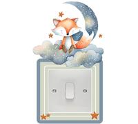 Fox Moon & Stars Light Switch Surround Art Vinyl Wall Stickers Childrens Bedroom