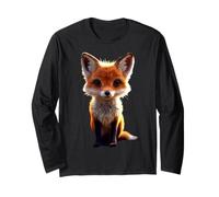 Fox Motif Red Wild Dog I Love Foxes Little Cute Fox Long Sleeve T-Shirt