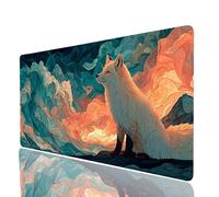 Fox Mouse Mat 32x16x0.12In Waterproof Gaming Mouse Pad Abstract Non-slip Rubber Base Abrasion-resistant Stitched Edges, Large Mousepad as Desk Mat for Office Accessories Laptop Keyboard Model-5872