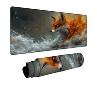 Fox Mouse Mat Animal Mousepad with Stitched Edges as Desk Mat Improved Pecision Speed, Mouse Pad as Desk Accessories for Laptop Wireless Keyboard Table Autumn Decorations 24 x 56 x 0.12 in DBYH-1785