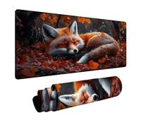 Fox Mouse Mat Autumn Mousepad with Stitched Edges as Desk Mat Improved Pecision and Speed, Mouse Pad as Desk Accessories for Laptop Wireless Keyboard Table Autumn Decorations 24 x 12 x 0.12in DBYH1536