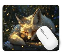 Fox Mouse Mat, Small Mouse Pad Animal Waterproof Gaming Mousepad, Mini Desk Mat 34 x 28 cm with Anti-Slip Base, Stitched Edges Mousepad, Keyboard, Mousemats for Desk, Office, Gifts for Women p1j-234