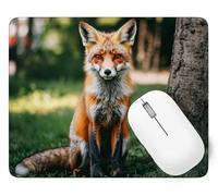 Fox Mouse Mat, Small Mouse Pad Animal Waterproof Gaming Mousepad, Mini Desk Mat 34 x 28 cm with Anti-Slip Base, Stitched Edges Mousepad, Keyboard, Mousemats for Desk, Office, Gifts for Women p1j-238