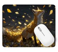 Fox Mouse Mat, Small Mouse Pad Animal Waterproof Gaming Mousepad, Mini Desk Mat 60 x 40 cm with Anti-Slip Base, Stitched Edges Mousepad, Keyboard, Mousemats for Desk, Office, Gifts for Women p1j-979